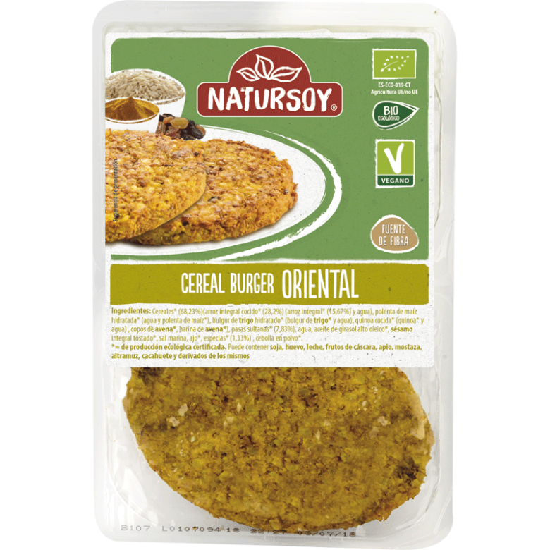 Vegetable oriental cereal burger 160g organic