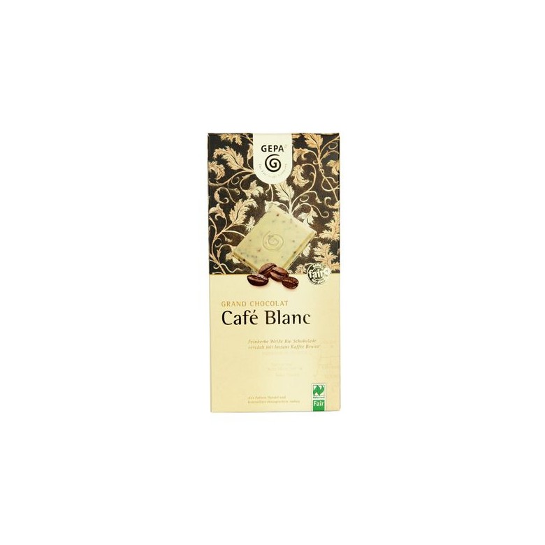 White chocolate with coffee chunks 100g organic