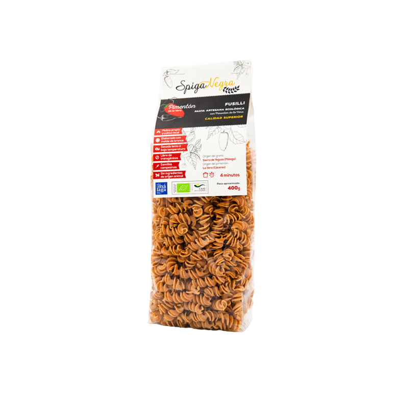 Fusilli pimentón de la Vera 400g Ecológico