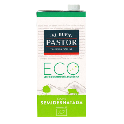 Leche Buen Pastor 1l SEMIDESNATADA ecológica
