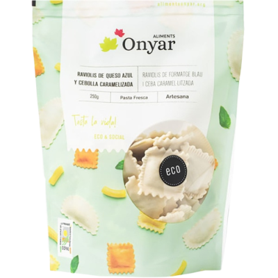 Raviolis queso azul y cebolla caramelizada 250g ecológicos     