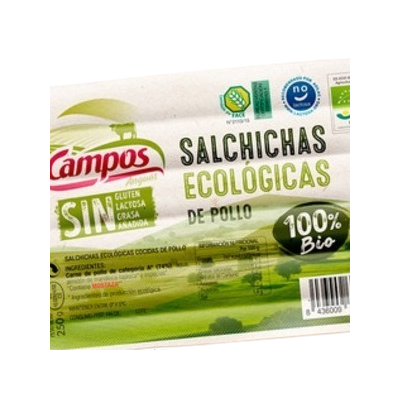 Salchichas Frankfurt de POLLO 250g aprox. Ecológico