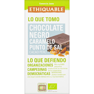 Chocolate negro caramelo, punto de sal Ecológico 