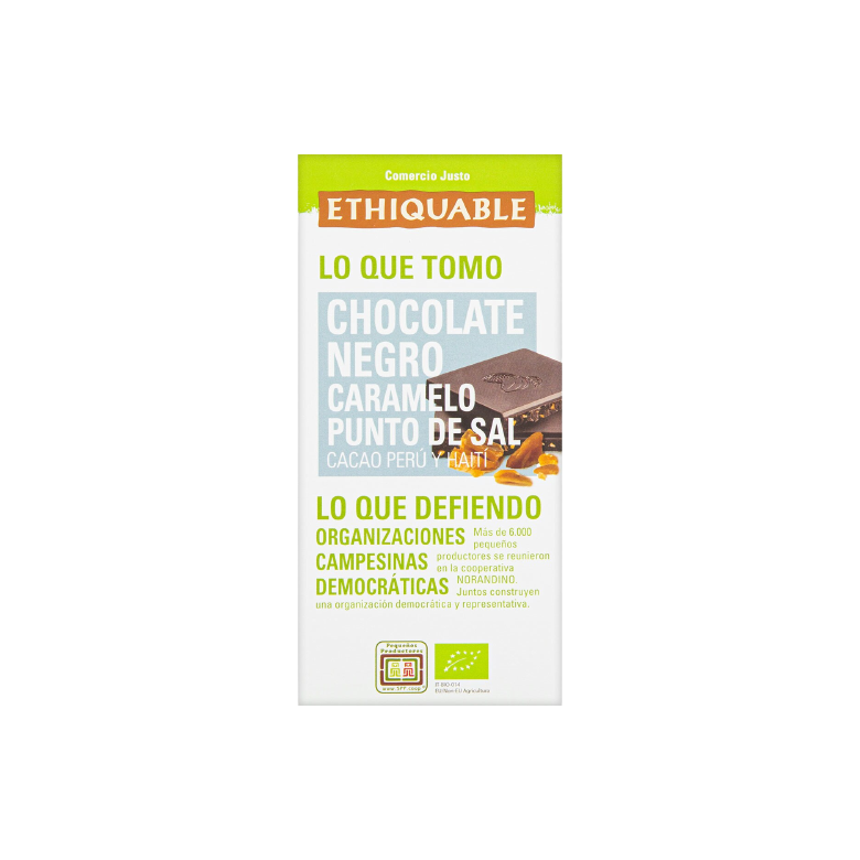 Chocolate negro caramelo, punto de sal Ecológico 