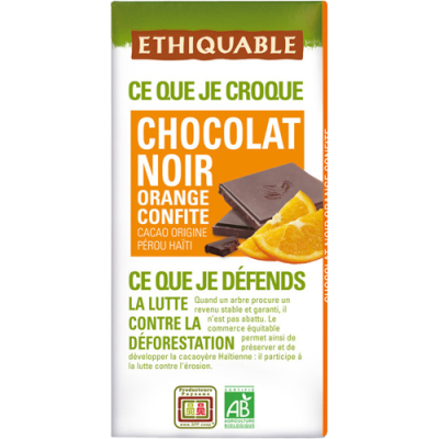 dark chocolate with candied orange Organic 