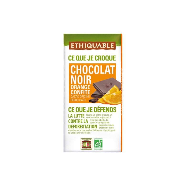 dark chocolate with candied orange Organic 