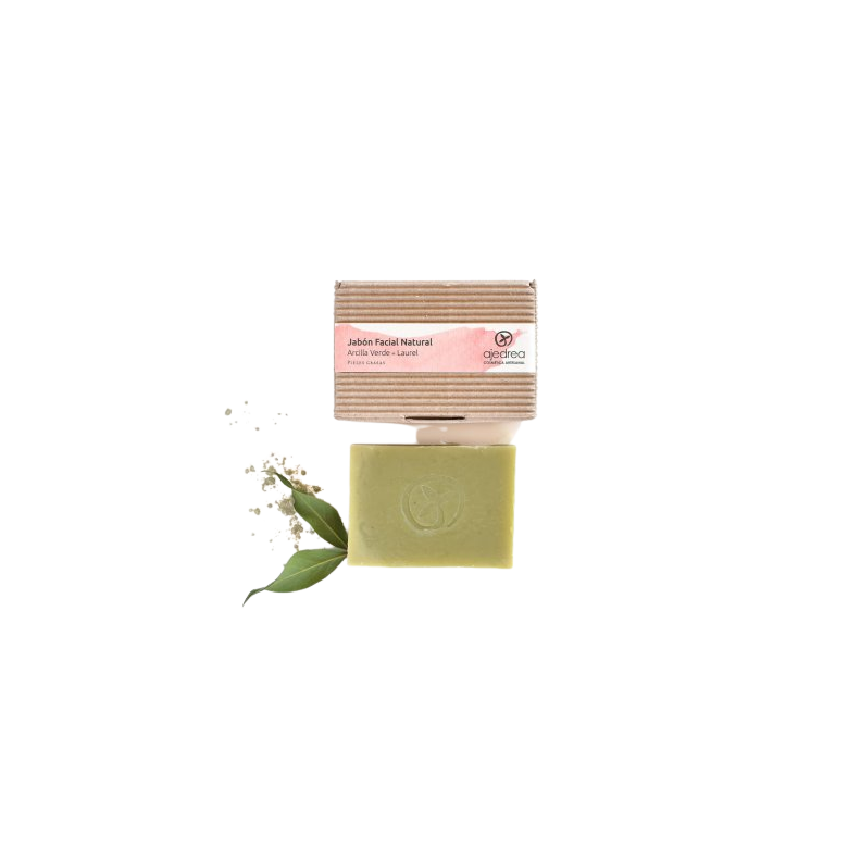 Jabon Facial arcilla verde y laurel 135g Ecológico  