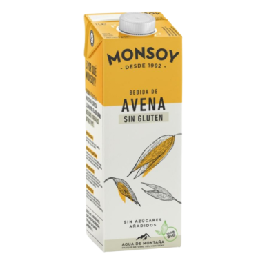 Bebida avena sin gluten 1l Monsoy Ecológico.
