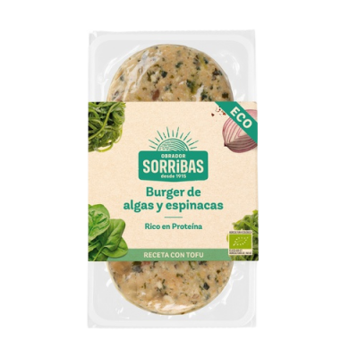 Hamburguesa de espinacas y algas con tofu 160g ecológica  