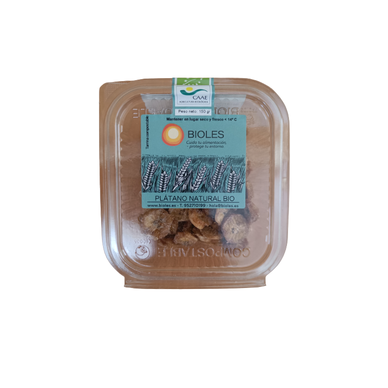 Platano natural SIN AZÚCAR 150g seco Ecológico 