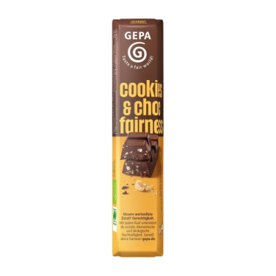 Dark chocolate bar 60% with organic cookie