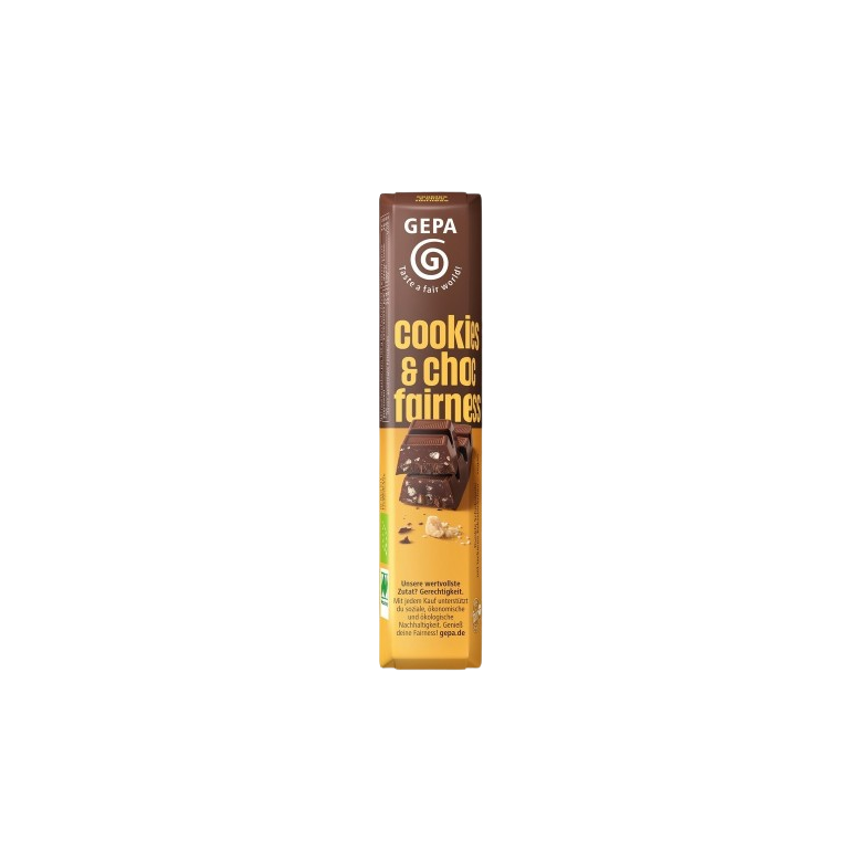 Dark chocolate bar 60% with organic cookie