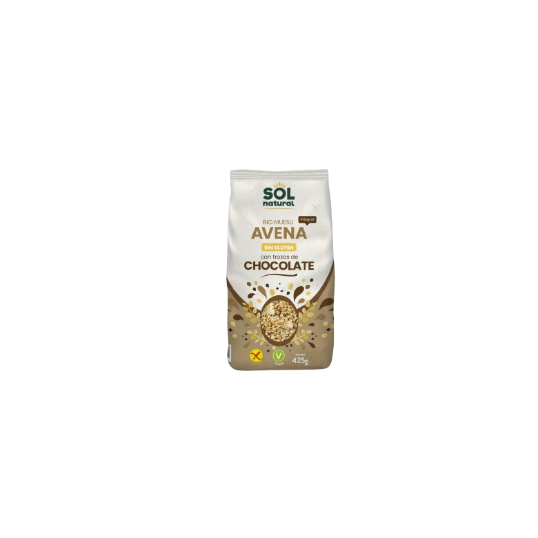 Muesli de avena con chocolate sin gluten 425g Ecológico  