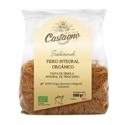Fideos finos de sémola INTEGRAL 500g Ecológicos 