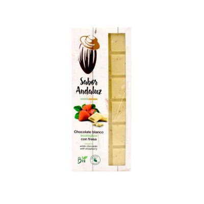 Chocolate blanco fresas 100g Ecológico