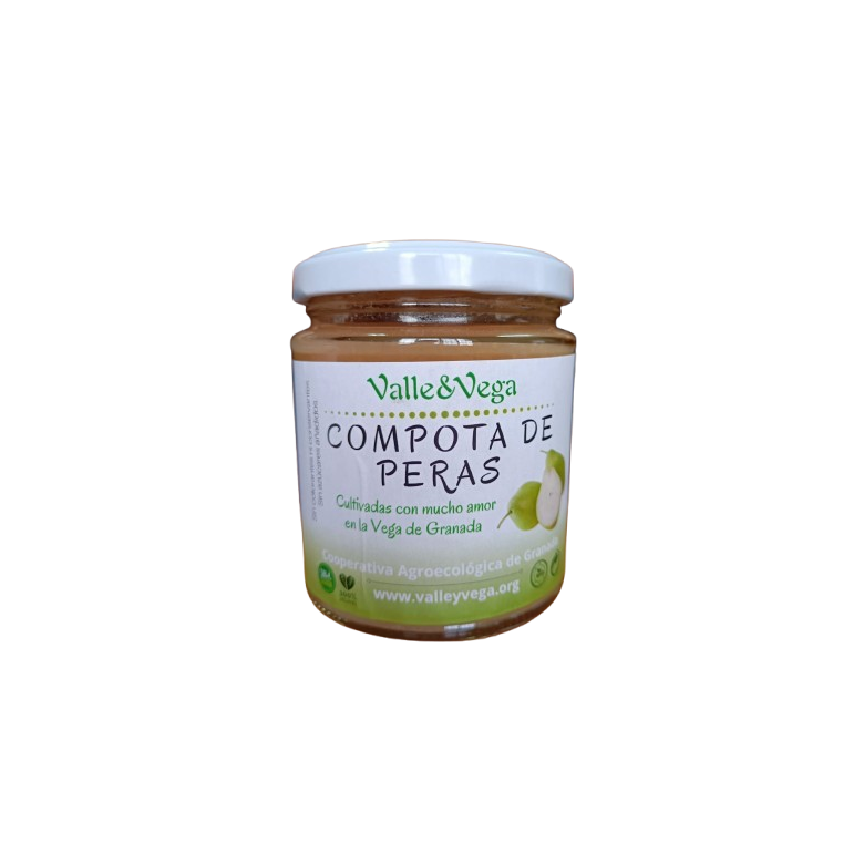 Compota de PERA SIN AZUCAR 250g Ecologica Valle y Vega