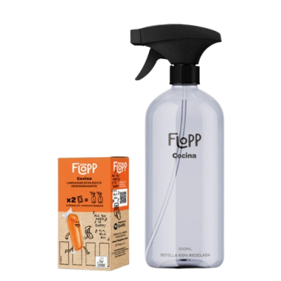 Limpiador desengrasante 2 cápsulas + botella Flopp Ecológico