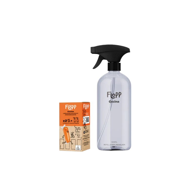 Limpiador desengrasante 2 cápsulas + botella Flopp Ecológico