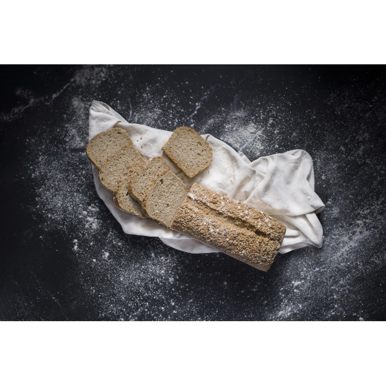 Semi-wholemeal wheat bread with seeds (sliced) organic