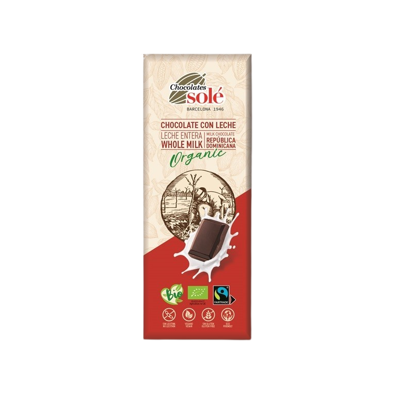 Organic milk chocolate bar 25g