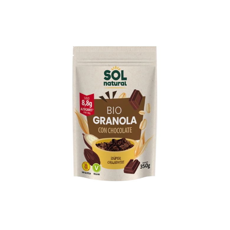 Granola avena chocolate sin gluten 350g Ecológico 