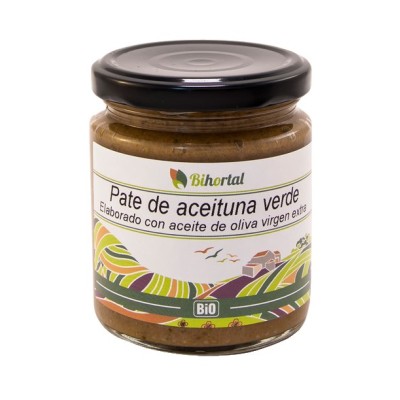 Paté de aceituna verde 220g Ecológico. 