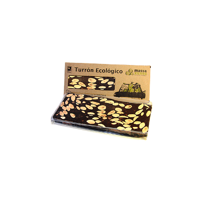 Dark chocolate nougat with almonds organic